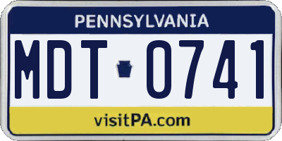 PA license plate MDT0741