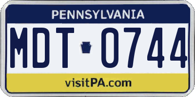PA license plate MDT0744