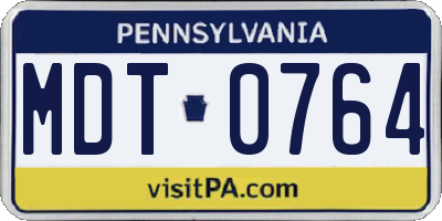 PA license plate MDT0764