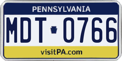 PA license plate MDT0766
