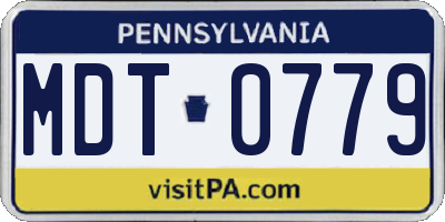 PA license plate MDT0779