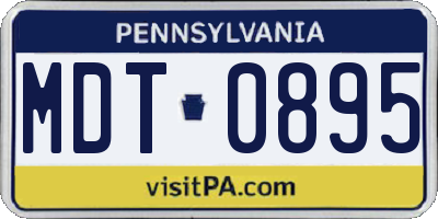 PA license plate MDT0895