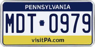 PA license plate MDT0979