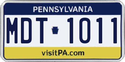 PA license plate MDT1011