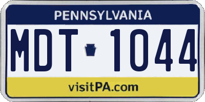 PA license plate MDT1044