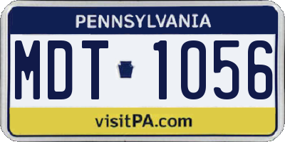 PA license plate MDT1056