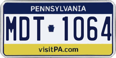 PA license plate MDT1064