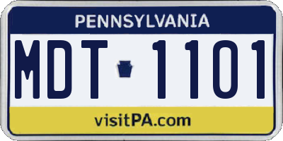 PA license plate MDT1101