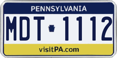 PA license plate MDT1112