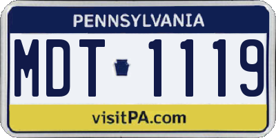 PA license plate MDT1119