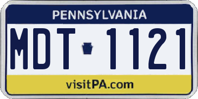 PA license plate MDT1121