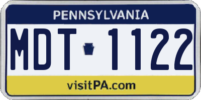 PA license plate MDT1122