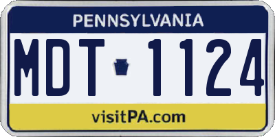 PA license plate MDT1124