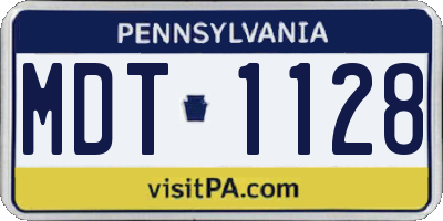 PA license plate MDT1128