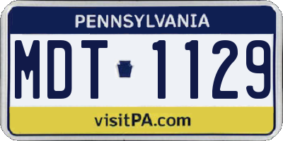 PA license plate MDT1129
