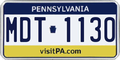 PA license plate MDT1130
