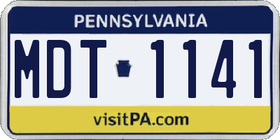 PA license plate MDT1141