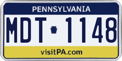 PA license plate MDT1148