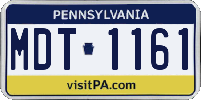 PA license plate MDT1161