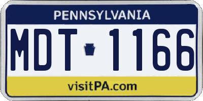 PA license plate MDT1166