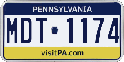 PA license plate MDT1174