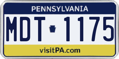 PA license plate MDT1175