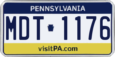 PA license plate MDT1176