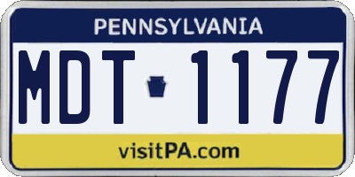 PA license plate MDT1177