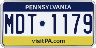 PA license plate MDT1179