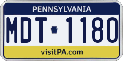 PA license plate MDT1180