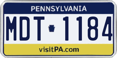 PA license plate MDT1184
