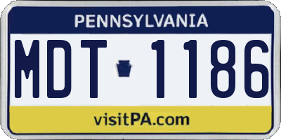 PA license plate MDT1186