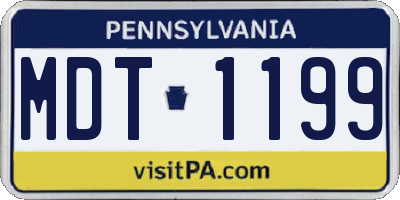 PA license plate MDT1199