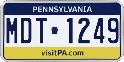 PA license plate MDT1249
