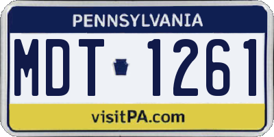 PA license plate MDT1261