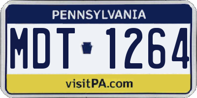 PA license plate MDT1264