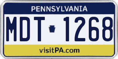 PA license plate MDT1268
