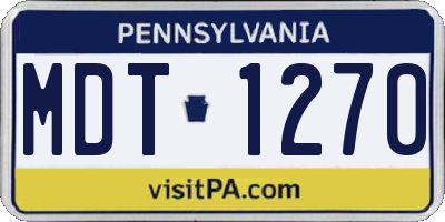 PA license plate MDT1270