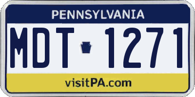 PA license plate MDT1271