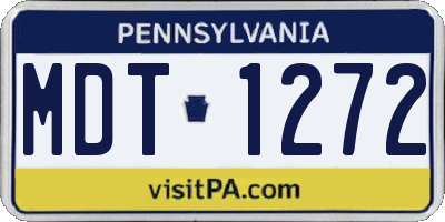 PA license plate MDT1272