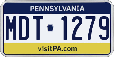 PA license plate MDT1279