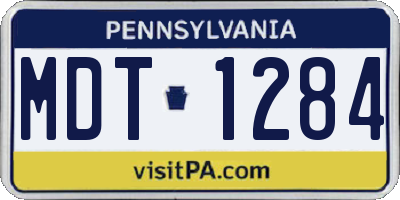 PA license plate MDT1284