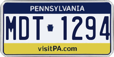 PA license plate MDT1294