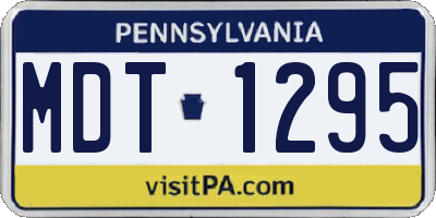 PA license plate MDT1295