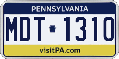 PA license plate MDT1310