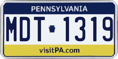 PA license plate MDT1319