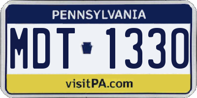 PA license plate MDT1330