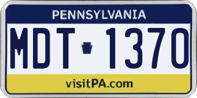 PA license plate MDT1370
