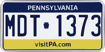 PA license plate MDT1373