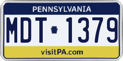 PA license plate MDT1379